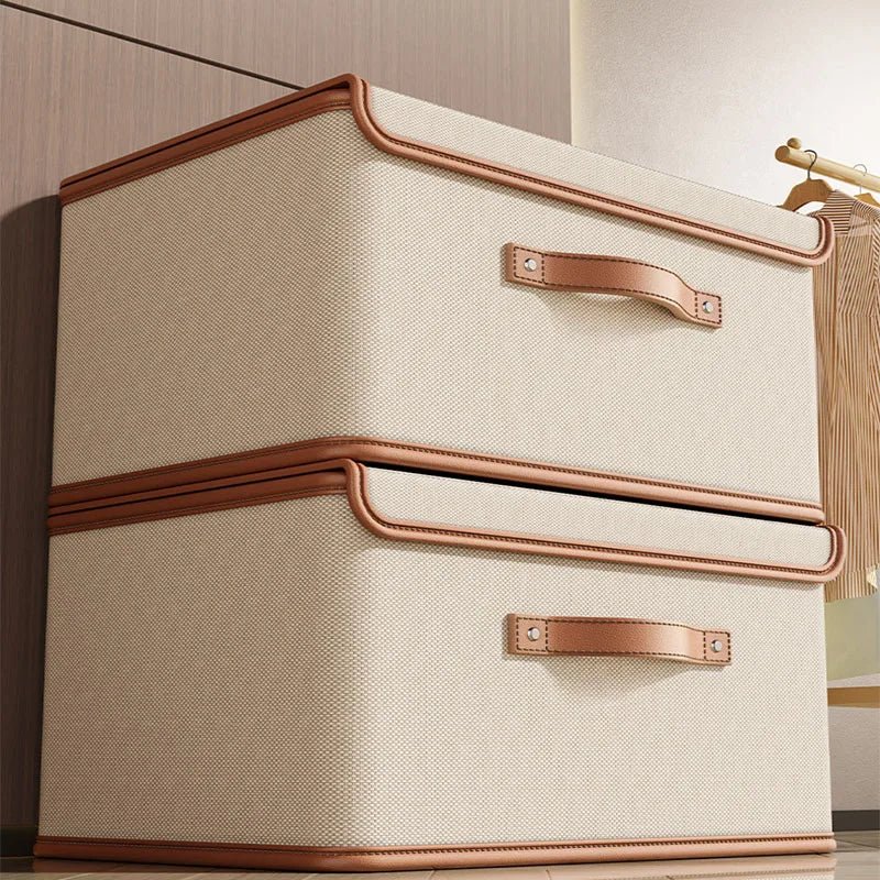 Große Aufbewahrungsbox mit Deckel: Faltbarer Oxford - Stoff - Korb für Schlafzimmer & Haushalt - ApolettaApoletta