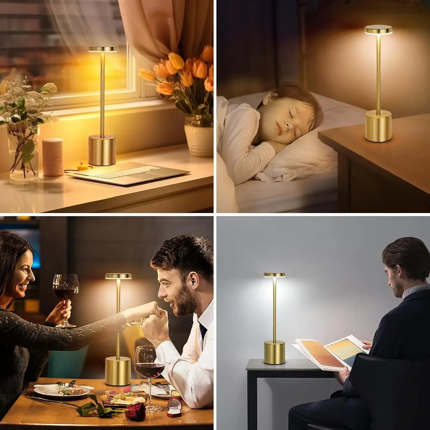 LED Tischlampe mit Touch - Sensor: Kabellos, USB - aufladbar & für Bar und Outdoor - ApolettaApoletta