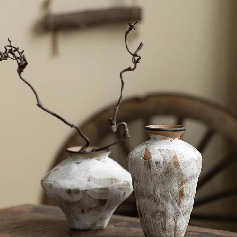 Retro Wabi - Sabi - Vase: Handgefertigte Hydroponik - Keramik für Hotels & Zuhause - ApolettaApoletta