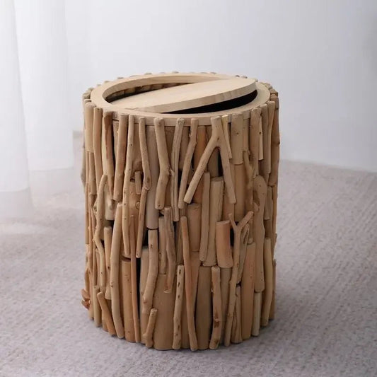 Mini - Mülleimer aus Holz mit Deckel - ApolettaApoletta