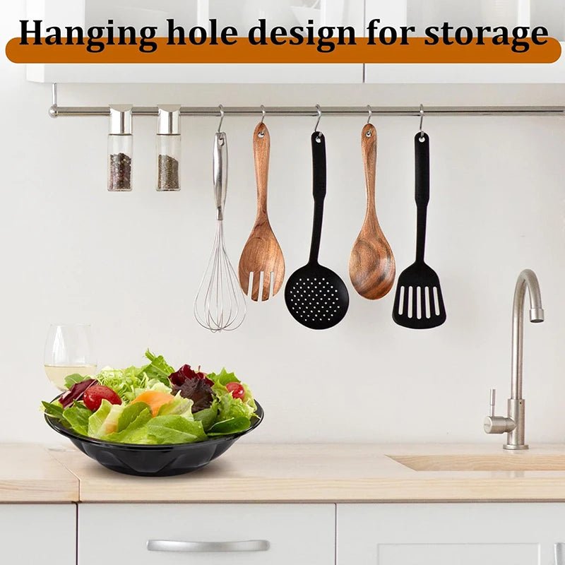 Holz - Salat - Besteck - Set: Löffel & Gabel mit langem Griff für stilvolles Servieren - ApolettaApoletta