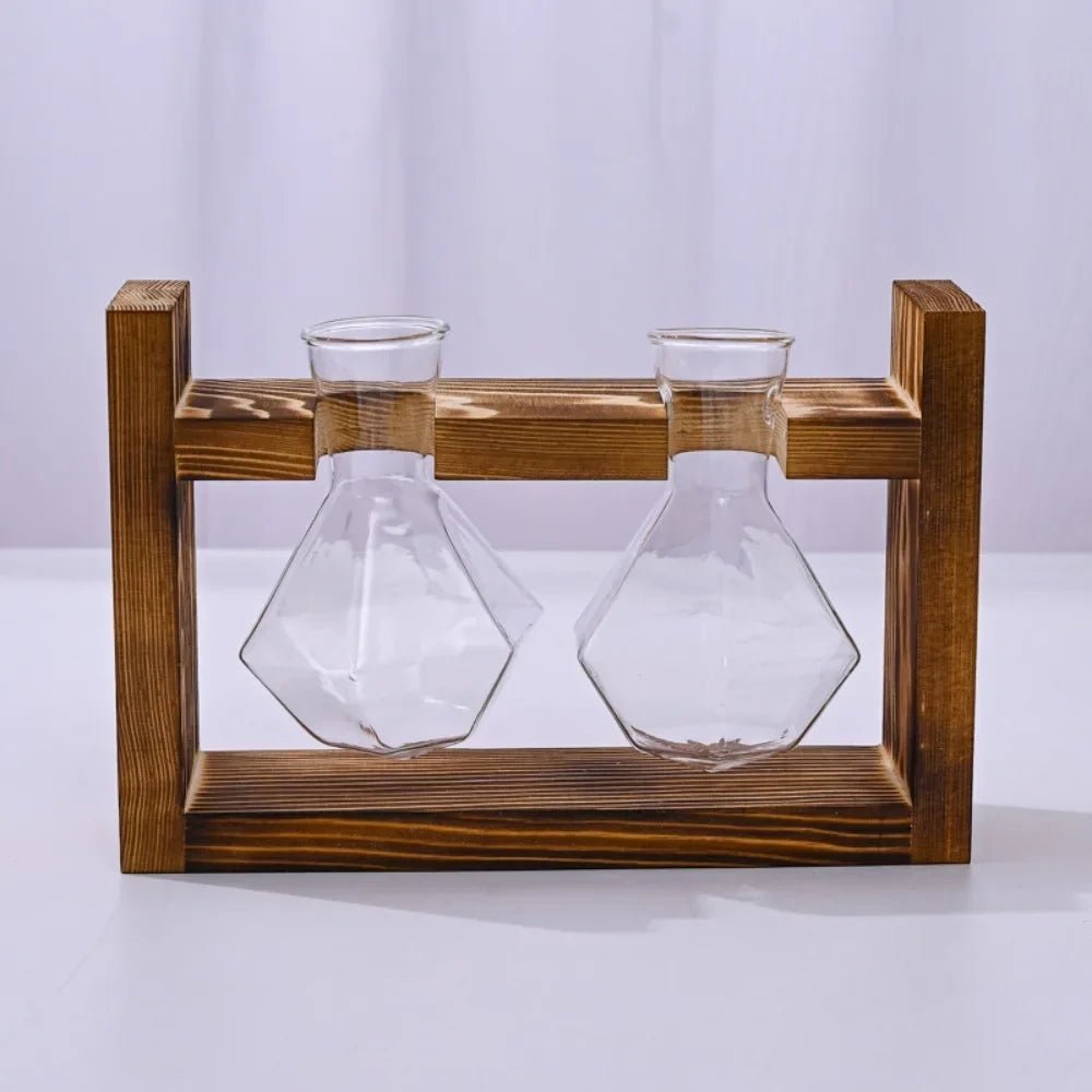 Vermehrungsstation aus Glas mit Holztablett - ApolettaApoletta