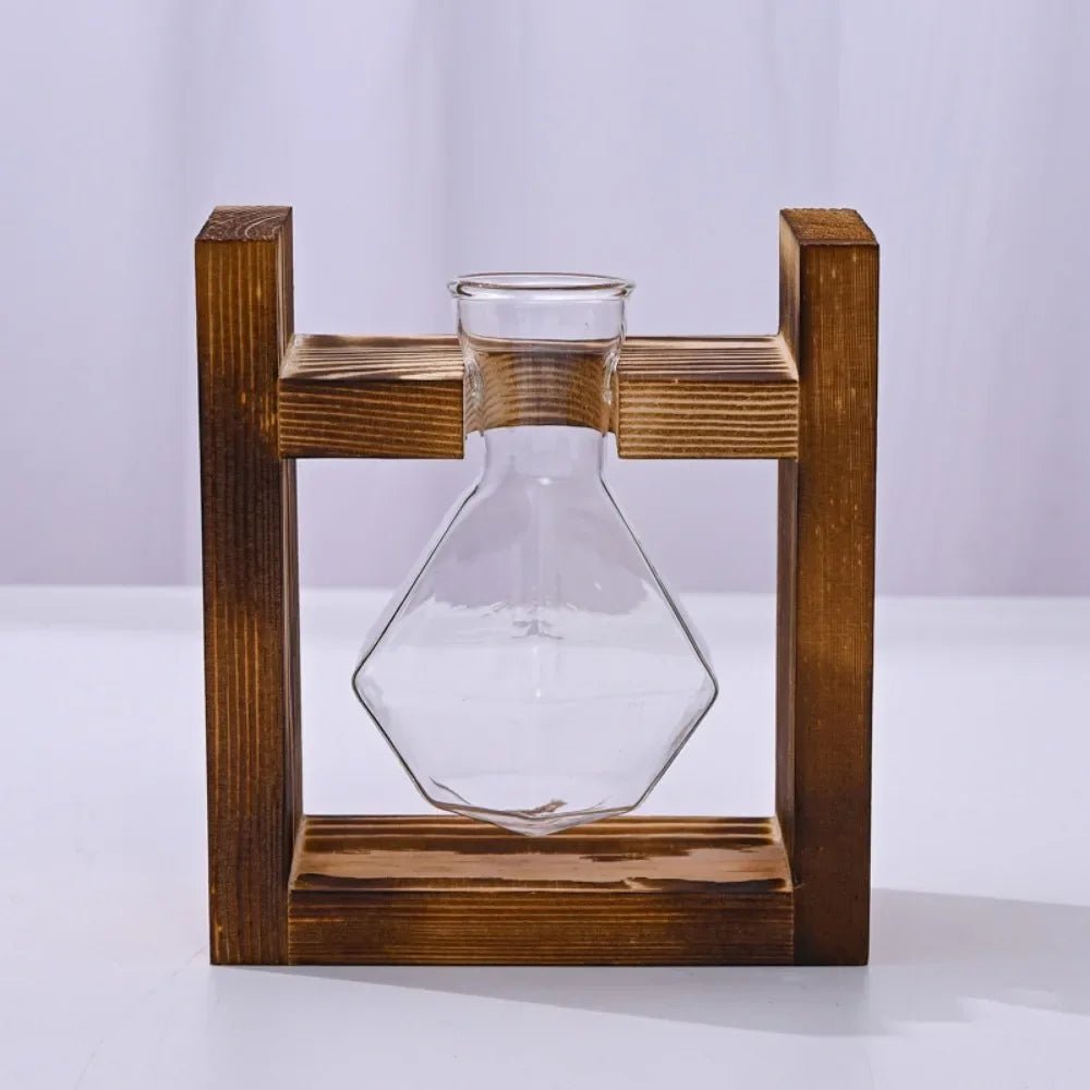 Vermehrungsstation aus Glas mit Holztablett - ApolettaApoletta