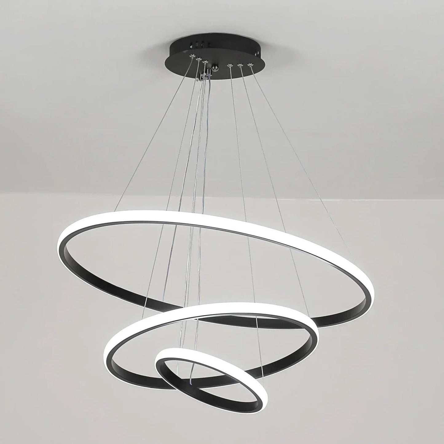 3 - Ring - Pendelleuchte: Dimmbare, moderne Hängelampe für Küche, Esszimmer und Wohnzimmer - ApolettaApoletta