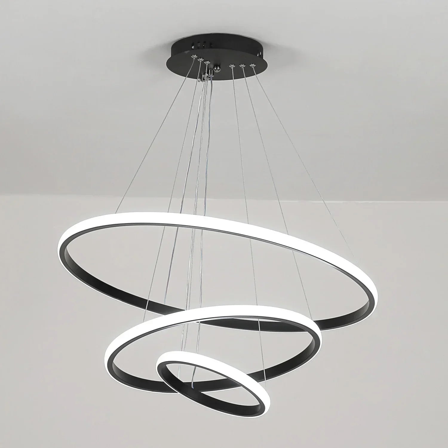3 - Ring - Pendelleuchte: Dimmbare, moderne Hängelampe für Küche, Esszimmer und Wohnzimmer - ApolettaApoletta
