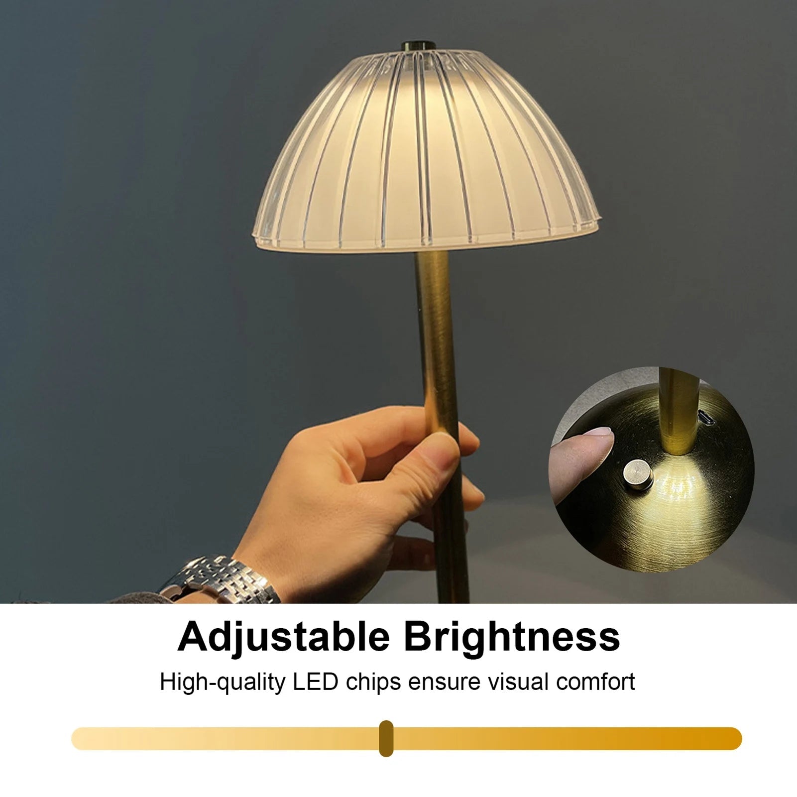 Vintage LED - Tischlampe: Einstellbare Helligkeit & Touch - Steuerung für Bar, Restaurant & Café - ApolettaApoletta