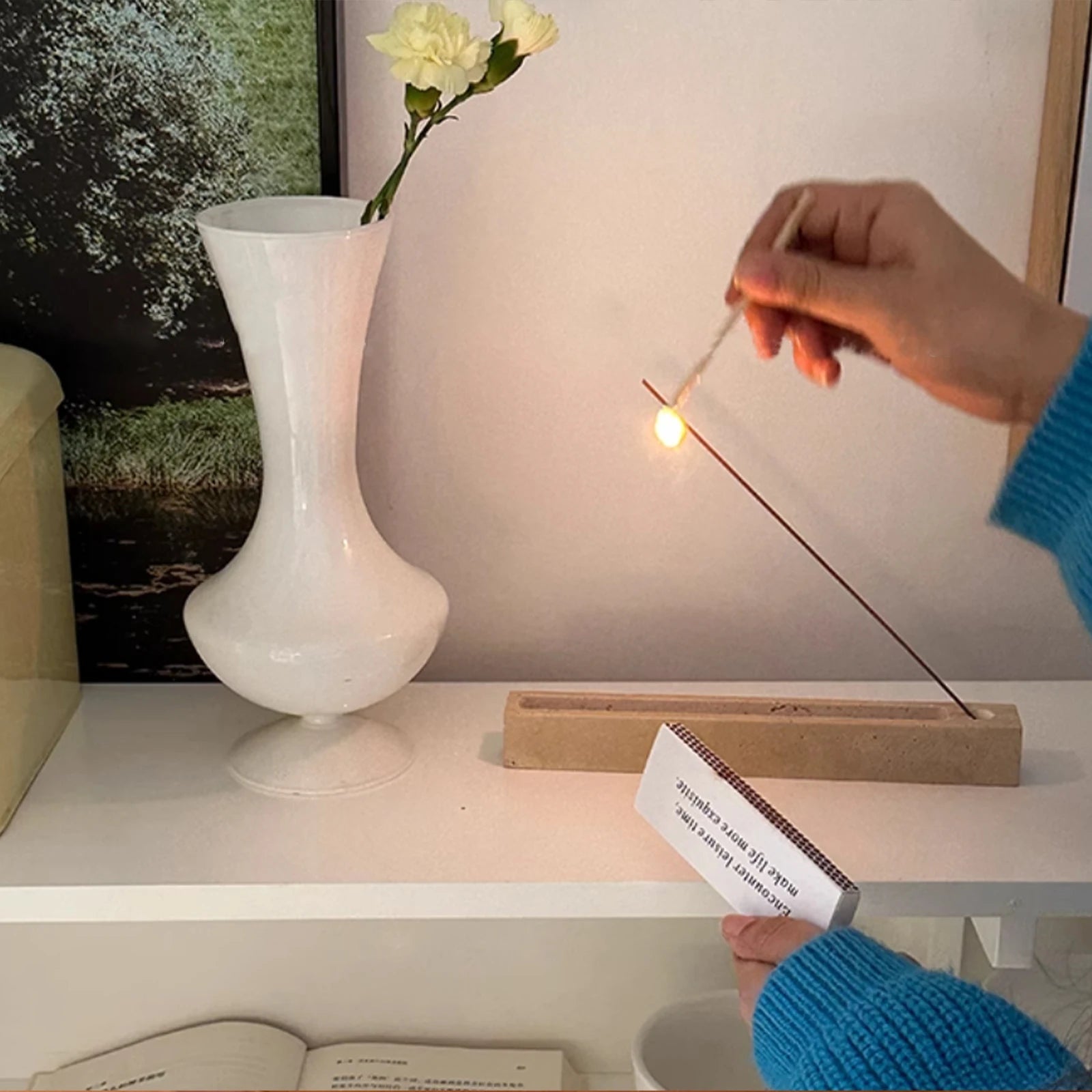 Travertin - Räuchertablett für Salbei & Palo Santo - ApolettaApoletta