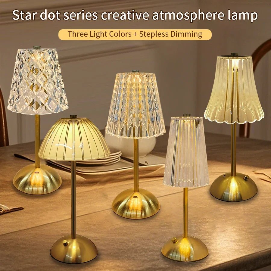 Wiederaufladbare Kristall - LED - Tischlampe - ApolettaApoletta