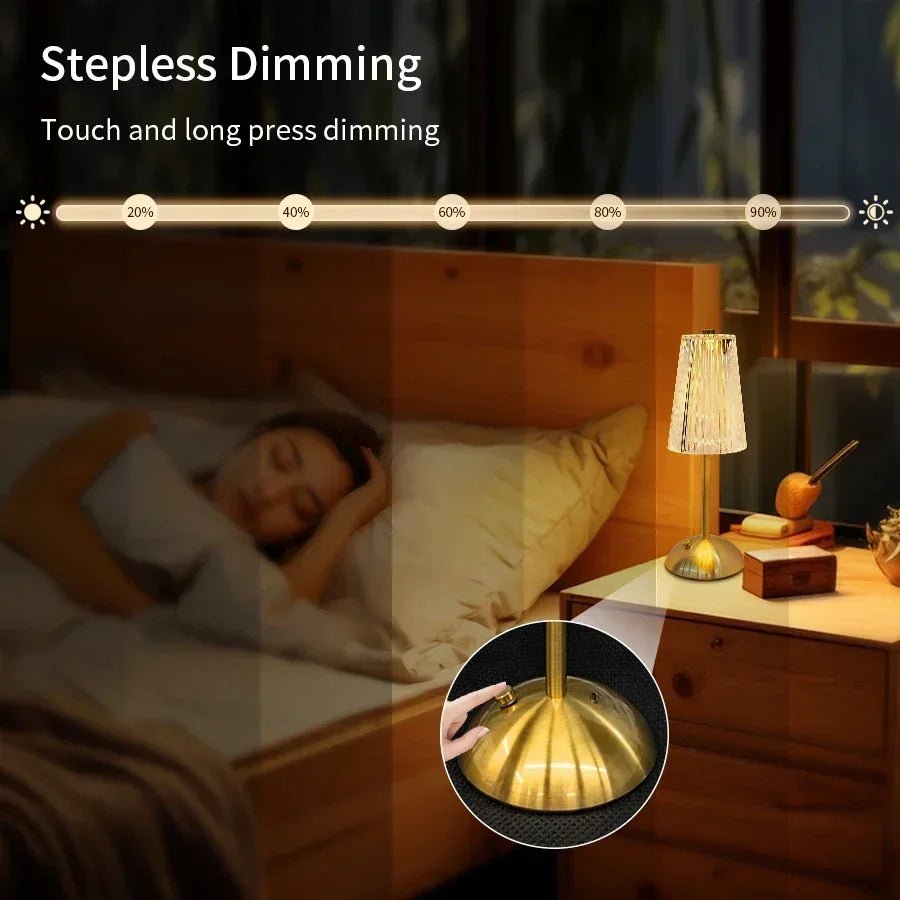 Wiederaufladbare Kristall - LED - Tischlampe - ApolettaApoletta