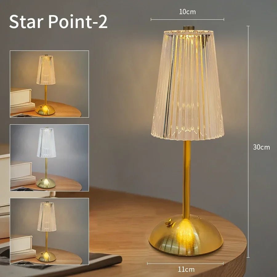 Wiederaufladbare Kristall - LED - Tischlampe - ApolettaApoletta