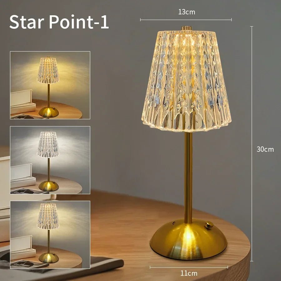Wiederaufladbare Kristall - LED - Tischlampe - ApolettaApoletta