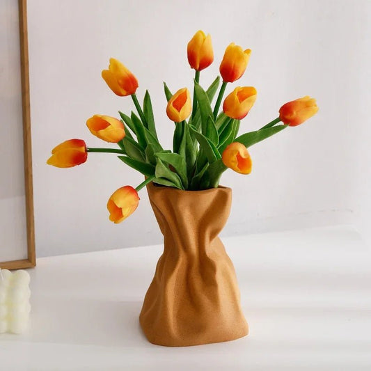 Keramik - Blumenvase in Papiertüten - Optik - ApolettaApoletta
