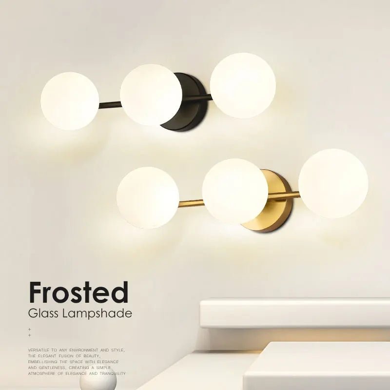 Nordische LED - Wandleuchte: Milchglas - Kugel mit G9 - Fassung für Schlaf - und Wohnzimmer - ApolettaApoletta