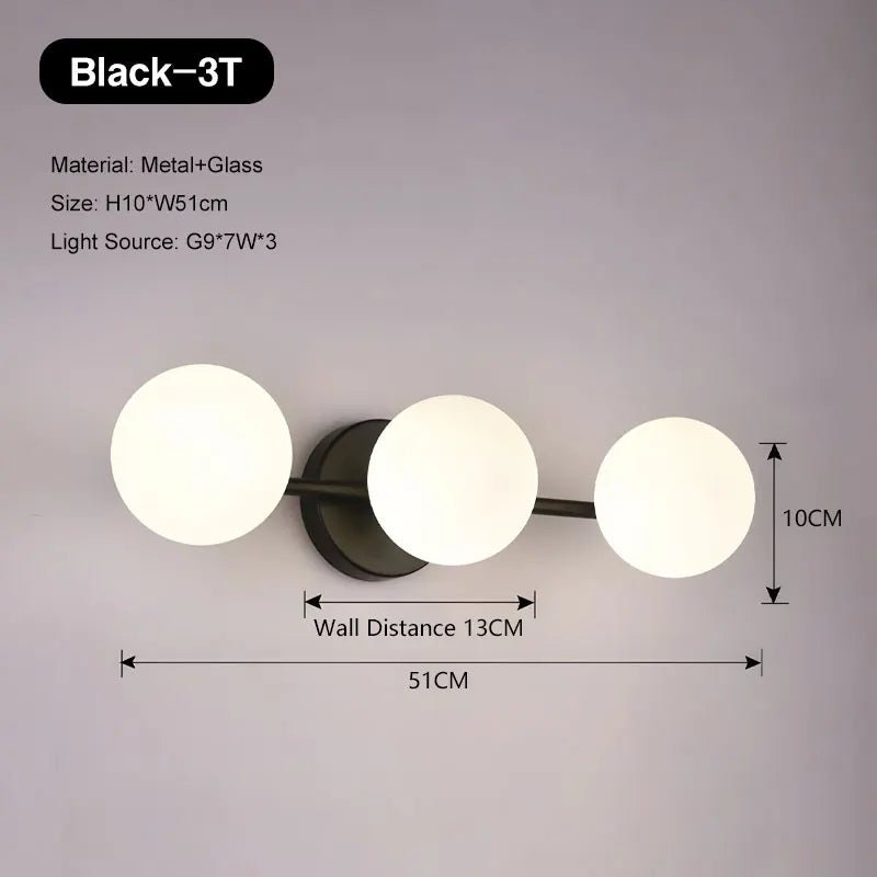 Nordische LED - Wandleuchte: Milchglas - Kugel mit G9 - Fassung für Schlaf - und Wohnzimmer - ApolettaApoletta