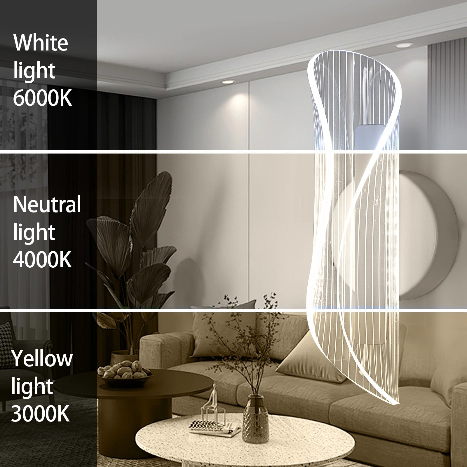 Moderne LED - Wandleuchte: Spiral - Design & 3 Farbtemperaturen für dein Schlafzimmer - ApolettaApoletta