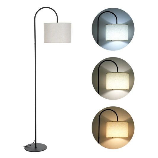 Stoff - Stehlampe: Moderne Stehlampe mit Fußschalter für Wohnzimmer, Schlafzimmer & Büro - ApolettaApoletta