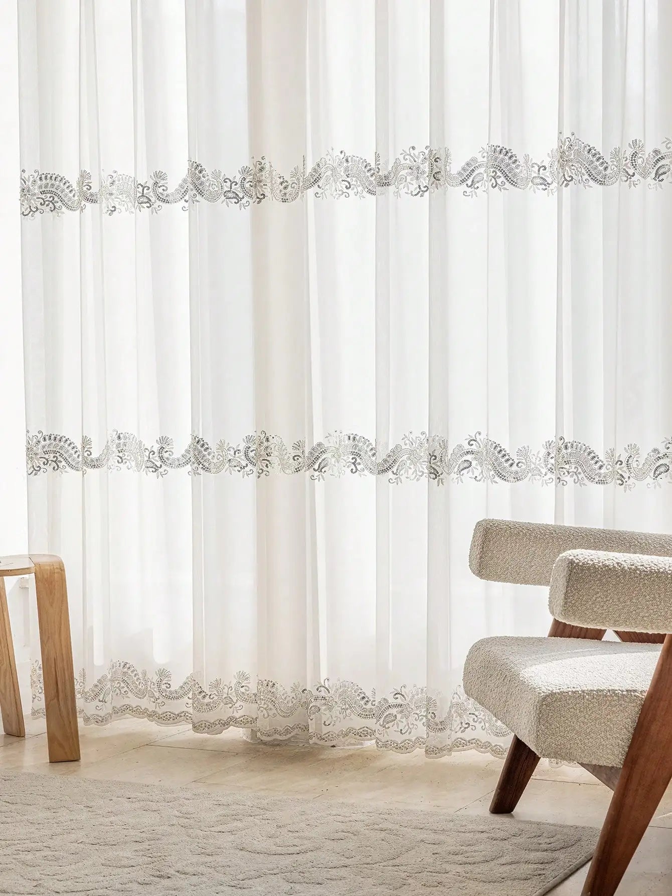 Luxuriöser Pailletten - Vorhang: Französisches Design für Schlafzimmer und Wohnzimmer - ApolettaApoletta