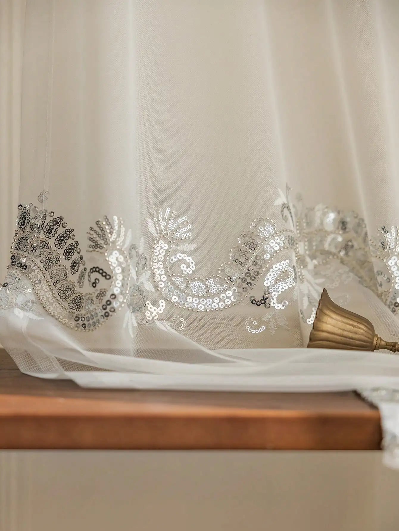 Luxuriöser Pailletten - Vorhang: Französisches Design für Schlafzimmer und Wohnzimmer - ApolettaApoletta