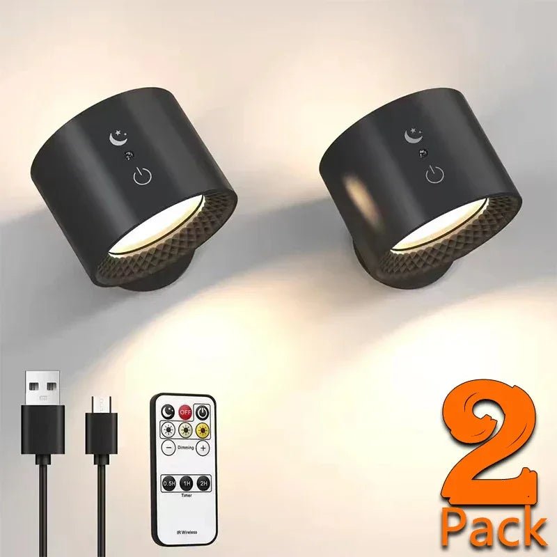 Smarte LED - Wandleuchte mit Touch - Control: 360° drehbar & kabellos für Schlafzimmer - ApolettaApoletta