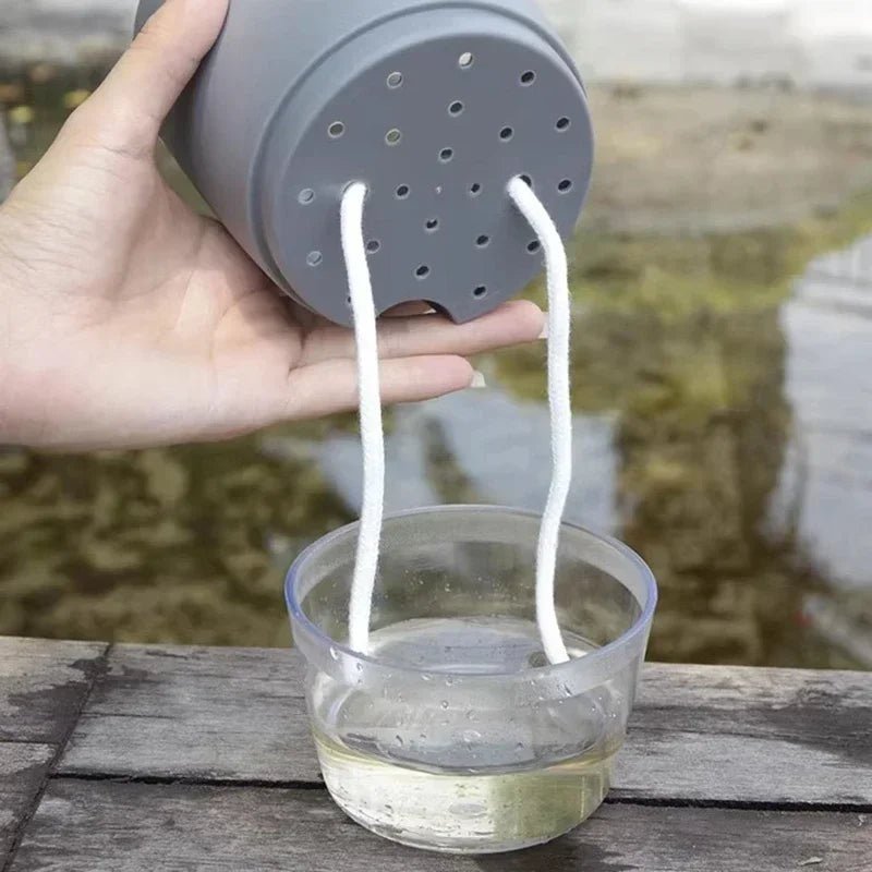 Selbstbewässernder Blumentopf: Transparenter Hydrokultur - Pflanzer mit Baumwollseil - ApolettaApoletta