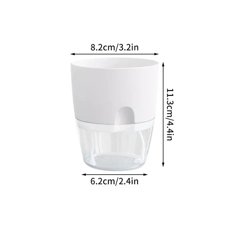 Selbstbewässernder Blumentopf: Transparenter Hydrokultur - Pflanzer mit Baumwollseil - ApolettaApoletta