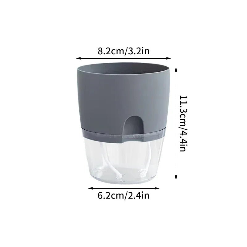 Selbstbewässernder Blumentopf: Transparenter Hydrokultur - Pflanzer mit Baumwollseil - ApolettaApoletta