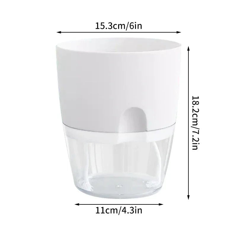 Selbstbewässernder Blumentopf: Transparenter Hydrokultur - Pflanzer mit Baumwollseil - ApolettaApoletta