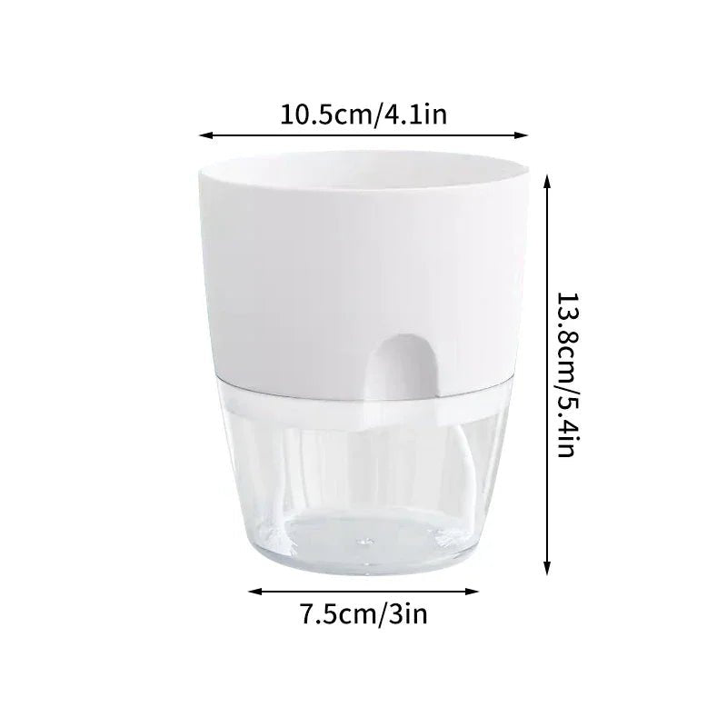 Selbstbewässernder Blumentopf: Transparenter Hydrokultur - Pflanzer mit Baumwollseil - ApolettaApoletta