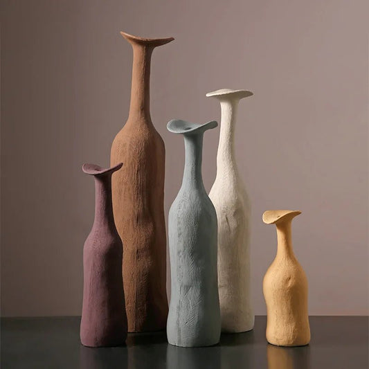 Keramik - Blumenvase: Moderne Morandi - Farben für einfache Kunst und Wohnzimmer - Deko - ApolettaApoletta