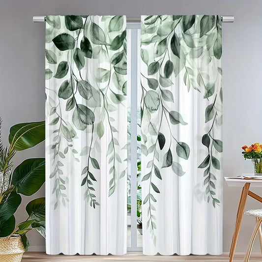 2er - Pack Blumenvorhänge: Elegante Polyester - Vorhänge für Schlafzimmer, Wohnzimmer und mehr - ApolettaApoletta