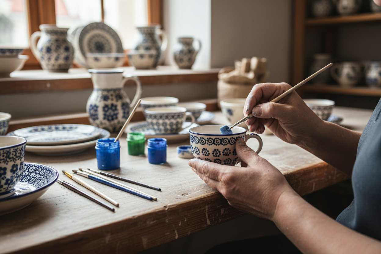 Ręczne malowanie ceramiki bolesławieckiej