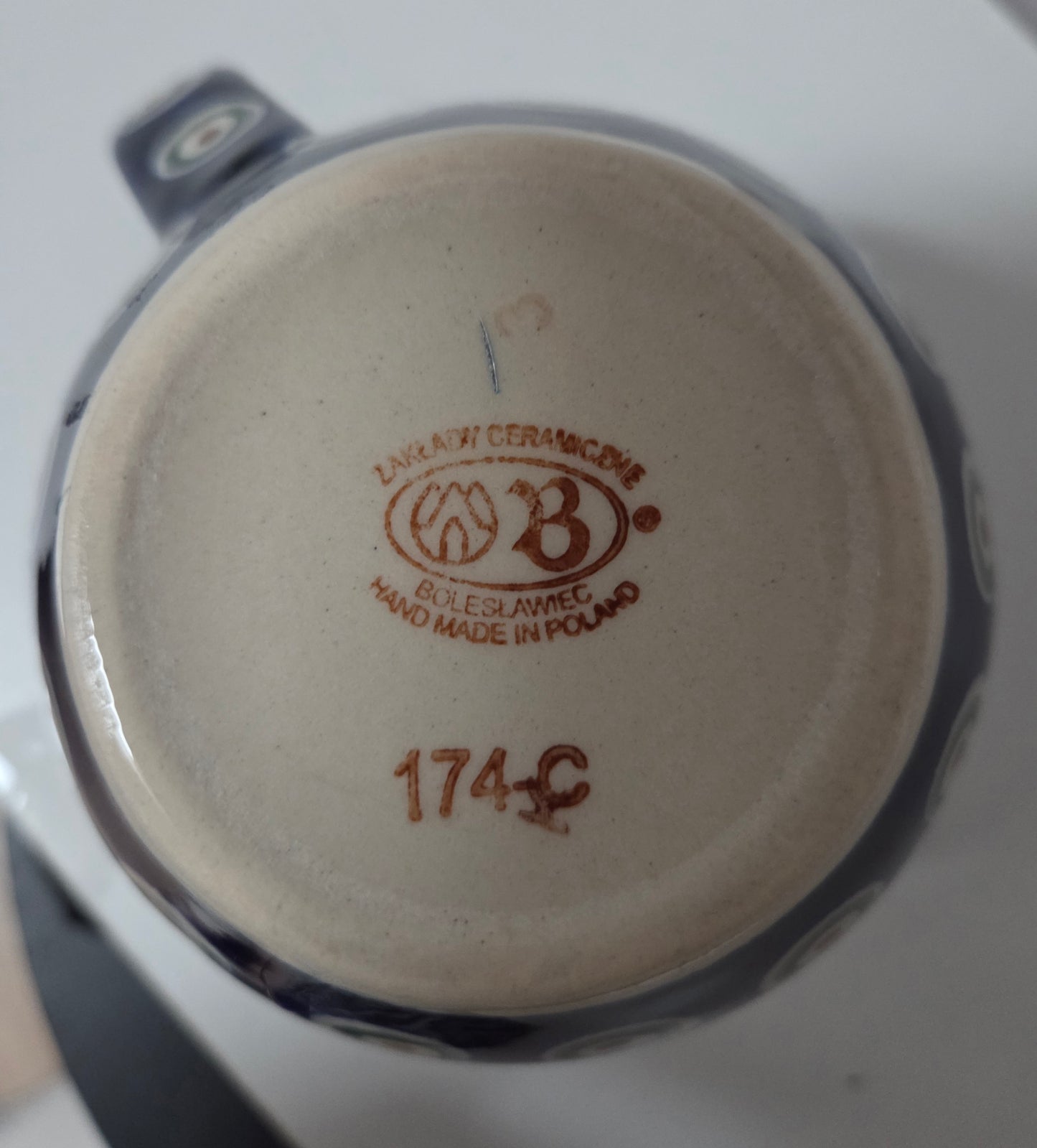 Bunzlauer Keramik Kugelbecher / Böhmische Tasse - 250 ml - 174-C - Handarbeit