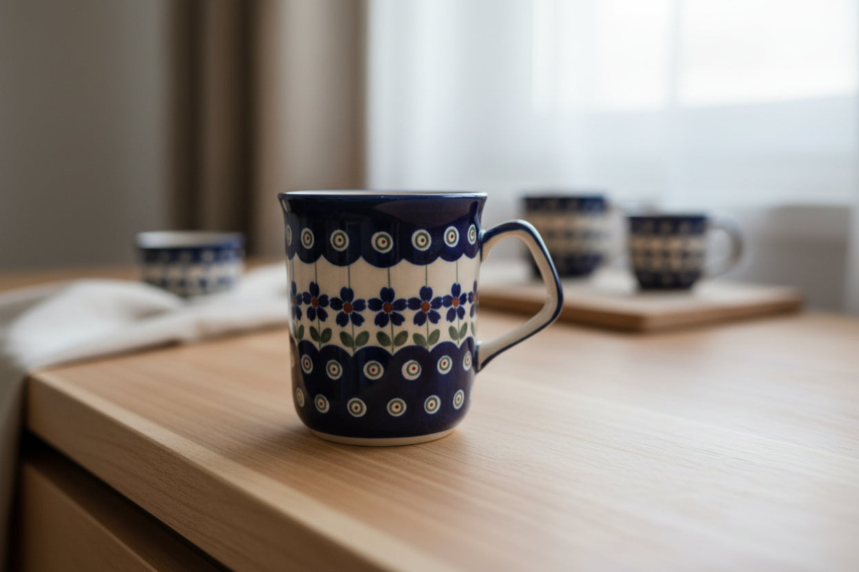 Bunzlauer Keramik Tasse / Kaffeebecher (Klein & Schlank) - 220 ml - Ø 7,5 cm - 786-C