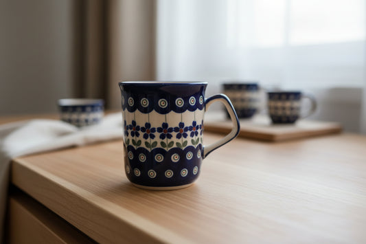 Bunzlauer Keramik Tasse / Kaffeebecher (Klein & Schlank) - 220 ml - Ø 7,5 cm - 786-C