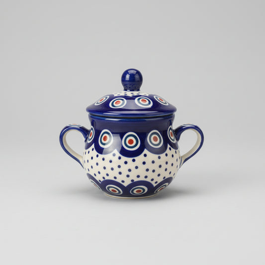 Bunzlauer Keramik Zuckerdose mit Henkeln - UNIKAT (Premium) - Höhe 10 cm - Handarbeit