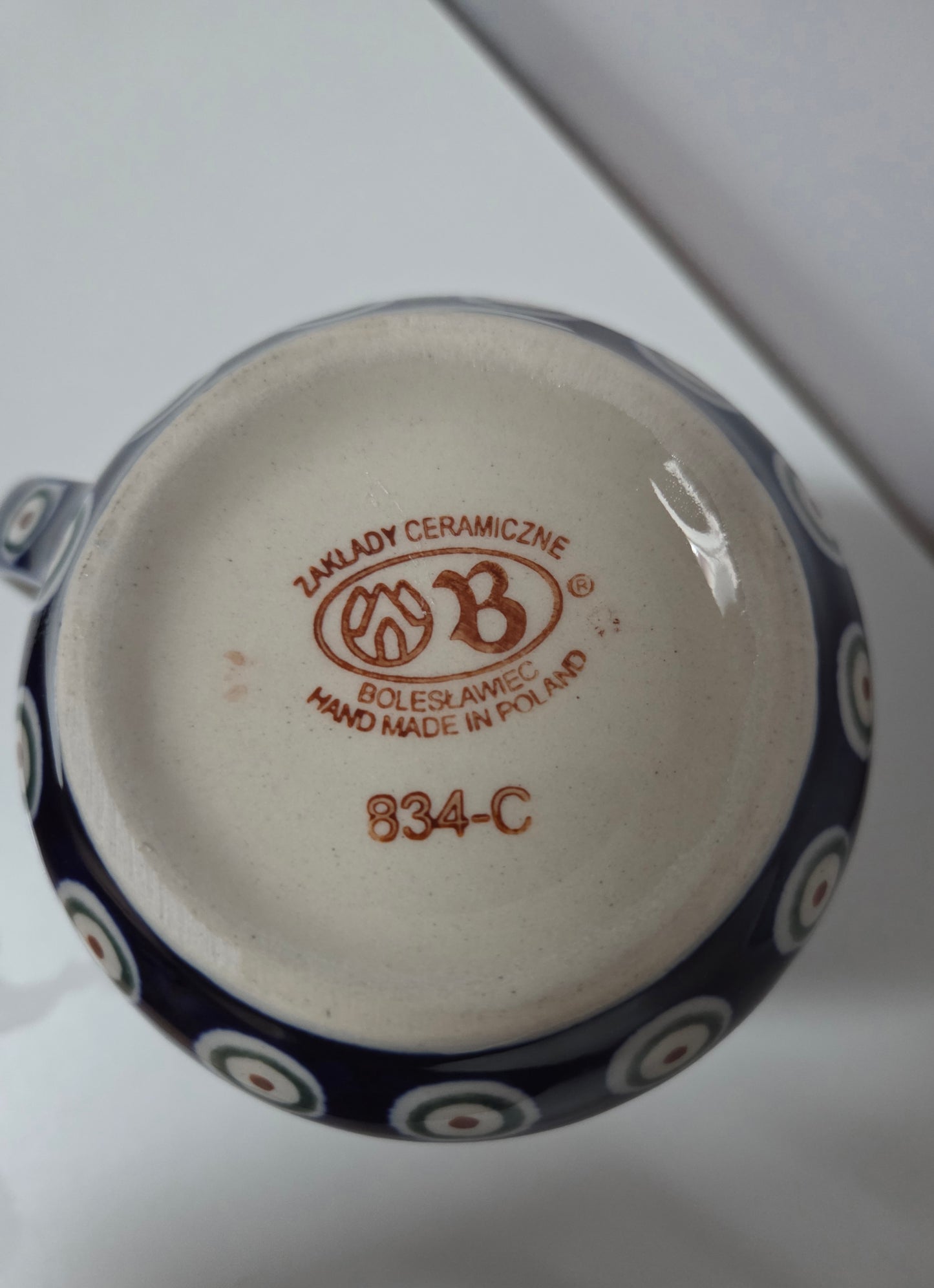 Bunzlauer Keramik Tasse / Henkelbecher (Klassik) - 250 ml - Ø 8,5 cm - Handarbeit