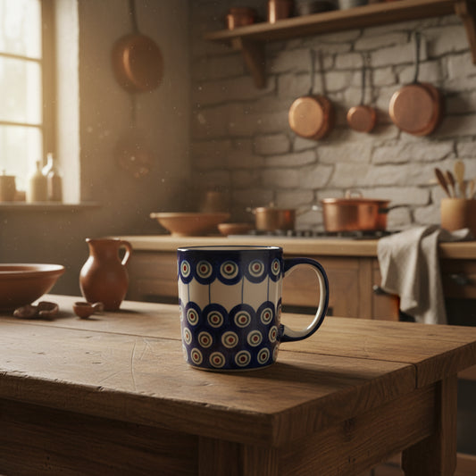 Bunzlauer Keramik Tasse / Henkelbecher - UNIKAT (Premium) - 300 ml - Handarbeit