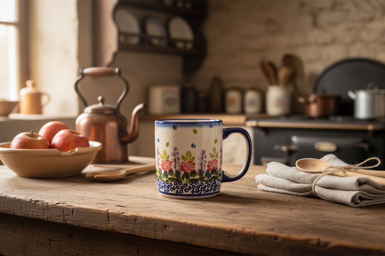 Bunzlauer Keramik Tasse / Henkelbecher - UNIKAT (Premium) - 300 ml - Handarbeit