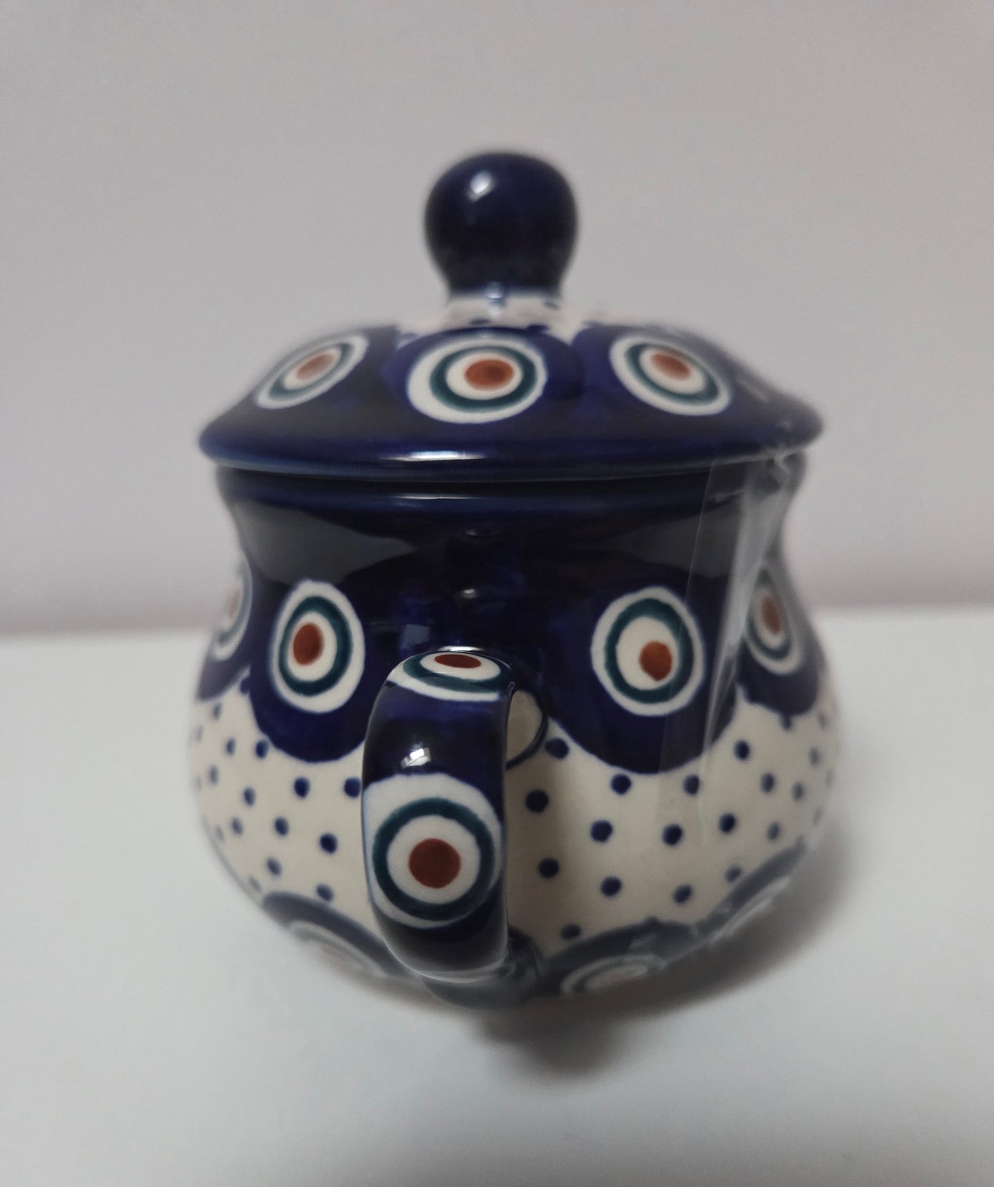 Bunzlauer Keramik Zuckerdose mit Henkeln - UNIKAT (Premium) - Höhe 10 cm - Handarbeit