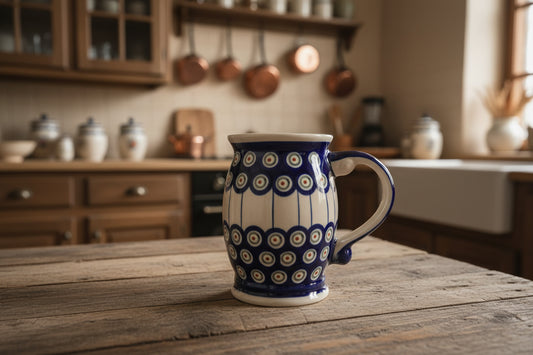 Bunzlauer Keramik Bierkrug / Humpen - 0,5 L - Höhe 14 cm - 286-C - Handarbeit